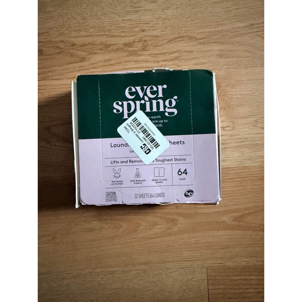 Everspring Laundry Detergent Sheets - Lavender & Bergamot -  1 pack of 64 Loads